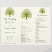 Olive Swirl Tree TriFold Wedding Program (Vorderseite)