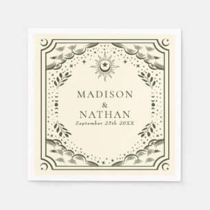 Olive Tarot Card Gothic Wedding Serviette