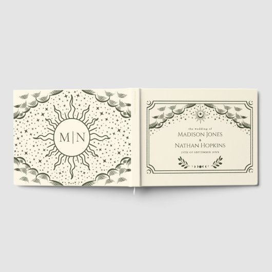 Olive Tarot Card Wedding Gästebuch (Voll)