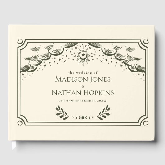 Olive Tarot Card Wedding Gästebuch (Vorderseite)
