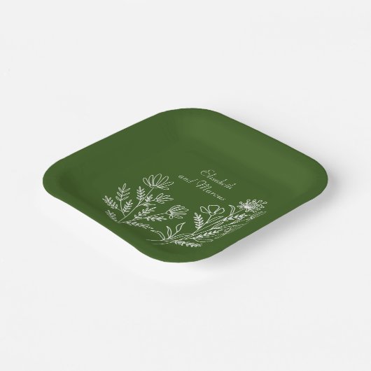 Olive-Teller Pappteller (Gewinkelt)