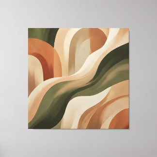 Olive Terracotta Abstract Gallery Canvas Print Leinwanddruck