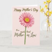 Olive Text Muttertagskarte Karte (Gelbe Blume)