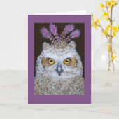 Olive the owlet Grußkarte Karte (Gelbe Blume)