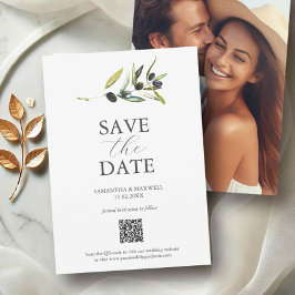 Olive Theme Foto QR-Code Speichern der Daten Save The Date