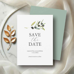 Olive Theme Non Foto Wedding Save the Date