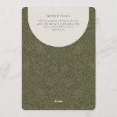 Olive Traditional Floral Arts and Crafts Shower Einladung (Rückseite)