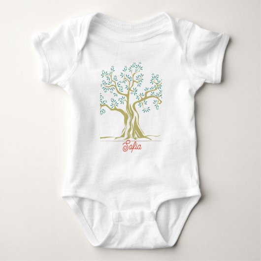 Olive tree Babybodysuit Personalisiert Baby Strampler (Vorderseite)