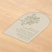 Olive Tree Branch, Rustic & Minimalistic Wedding Acryleinladungen (Ablage )