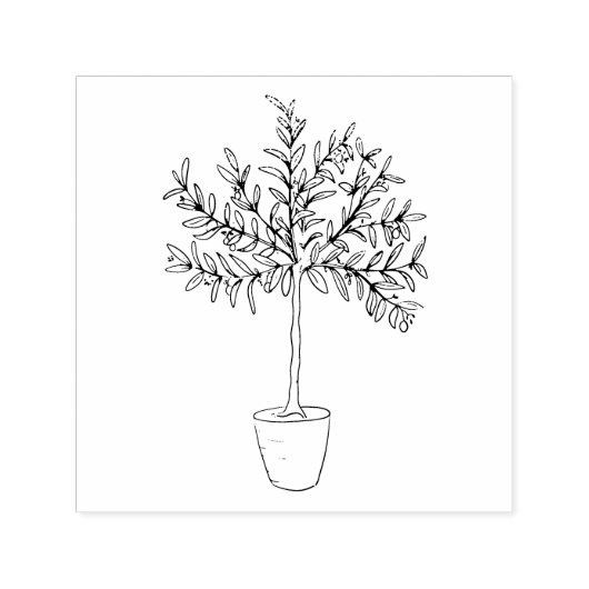 Olive tree rubber stamp permastempel (Design)