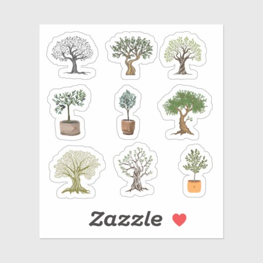 Olive Tree Stickers Aufkleber (Blatt)