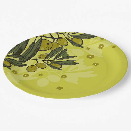 Olive Tree Tapas Party Pappteller (Schrägansicht)