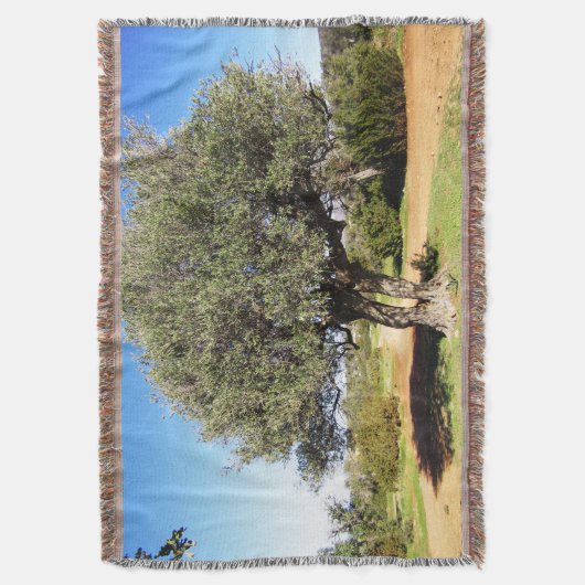 Olive Tree Throw Blanket Decke (Vorderseite Vertikal)