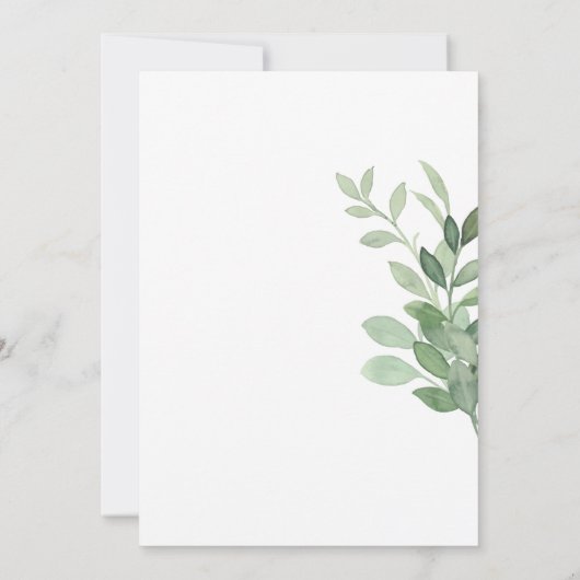 Olive Tree Watercolor Hochzeit Save The Date (Rückseite)