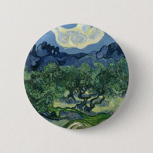 Olive Trees by Van Gogh Button (Vorderseite)