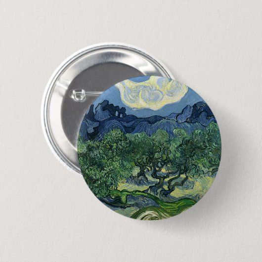 Olive Trees by Van Gogh Button (Vorne & Hinten)