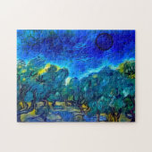 Olive Trees Starry Night Style Puzzle (Horizontal)