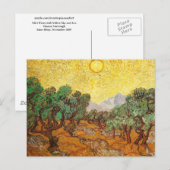 Olive Trees Yellow Sky & Sun Van Gogh Kunst und Ku Postkarte (Vorne/Hinten)