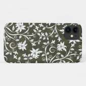 Olive Trumpetblume Blumenmuster Case-Mate iPhone Hülle (Rückseite (Horizontal))