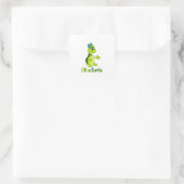 Olive-Turtle-Quadrat-Aufkleber Quadratischer Aufkleber (Tasche)