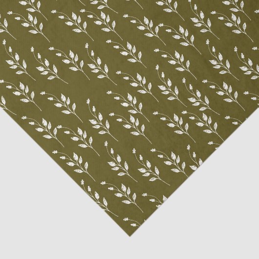 Olive u. weißes botanisches Seidenpapier (Ausschnitt)