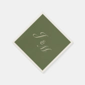 Olive- und Beige-Hochzeitsempfang Serviette (Ecke)