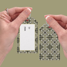 Olive und Black Filigree Gemustert