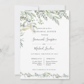 Olive und Blätter Grün Probe Abendessen Einladung (Vorderseite)