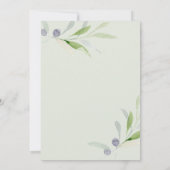 Olive und Blätter Grün Probe Abendessen Einladung (Rückseite)