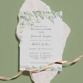 Olive und Blätter Grün Probe Abendessen Einladung