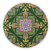 💜 💚 💛 Olive und Lavendel Azulejos Keramikknauf (Vorderseite)