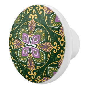 💜 💚 💛 Olive und Lavendel Azulejos Keramikknauf