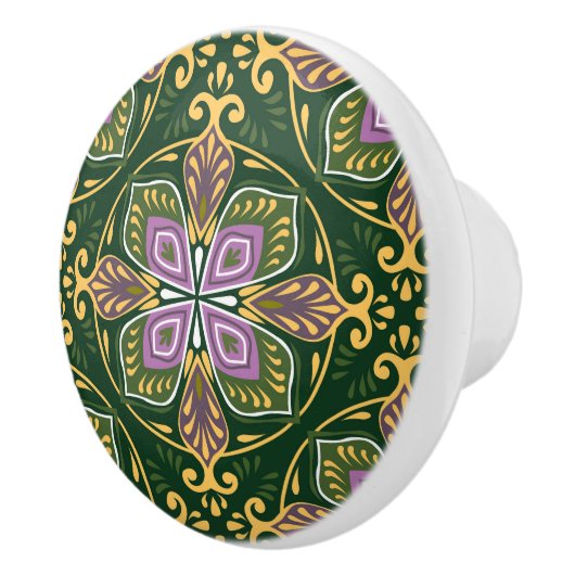 💜 💚 💛 Olive und Lavendel Azulejos Keramikknauf (Rechts)