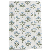 Olive und Sky Blockdruck Floral Sprig