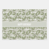 Olive- und Steppmuster mit Personalisierter Meldun Geschenkpapier Set (Vorderseite 2)