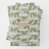 Olive- und Steppmuster mit Personalisierter Meldun Geschenkpapier Set (Beispiel)