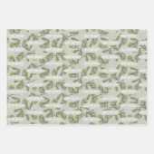 Olive- und Steppmuster mit Personalisierter Meldun Geschenkpapier Set (Vorderseite)