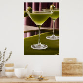 Olive Velvet: Klassisches Martini-Stillleben Poster (Küche)
