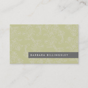 Olive Vintag floral Muster Business Card Design Visitenkarte