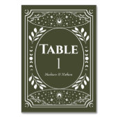 Olive Vintages Tarot Gothic Wedding Table Card Tischnummer (Vorderseite)