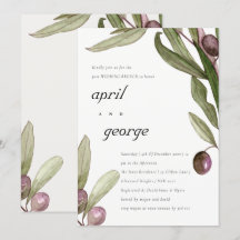 OLIVE WASSERFARBE FOLIAGE POST WEDING BRUNH INVITE
