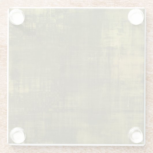 Olive Watercolor - Glass Untersetzer (Rückseite)