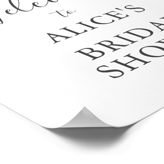 Olive Wedding Brautparty Willkommenszeichen Poster (Ecke)