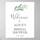 Olive Wedding Brautparty Willkommenszeichen Poster (Vorne)