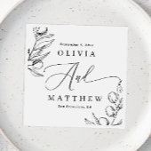 Olive Wedding | Minimalistisches Delikatskript Serviette
