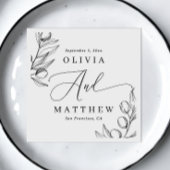 Olive Wedding | Minimalistisches Delikatskript Serviette