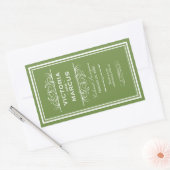 Olive Wedding Wine Bottle Monogram Fevor Labels Rechteckiger Aufkleber (Umschlag)