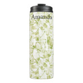 olive-white abstract fashionable modern pattern thermosbecher (Vorderseite)