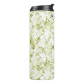 olive-white abstract fashionable modern pattern thermosbecher (Nach links gedreht)