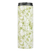 olive-white abstract fashionable modern pattern thermosbecher (Rückseite)